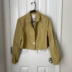 w.awake Cropped Vegan Leather Blazer